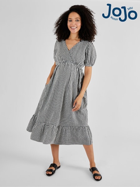 Schwarz/Vichy-Karos - Jojo Maman Bébé Umstands-Midikleid​​​​​​​ (Q50719) | 79 €