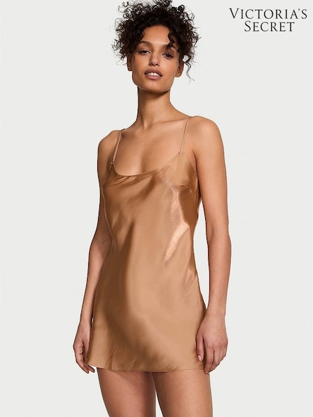Victoria's Secret Toffee Nude Organza Mini Slip Dress (Q50817) | €33