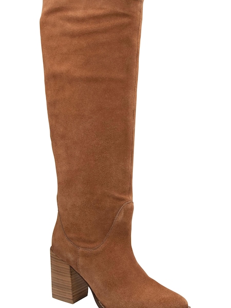 Ravel Brown Suede Zip-Up Knee High Boots (Q50891) | €71