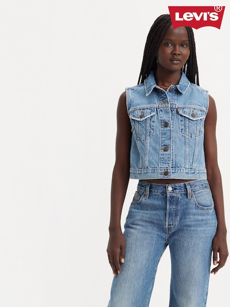 Levi's® Old Notes Denim Blue Jacket XS 100% Cotton Vest (Q51248) | €41.50
