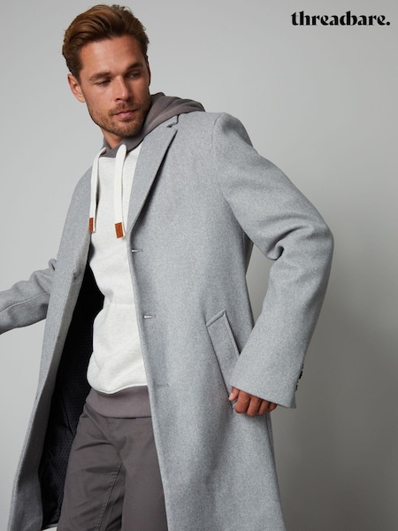 Threadbare Grey Luxe Single Breasted Tailored Coat (Q51492) | €57