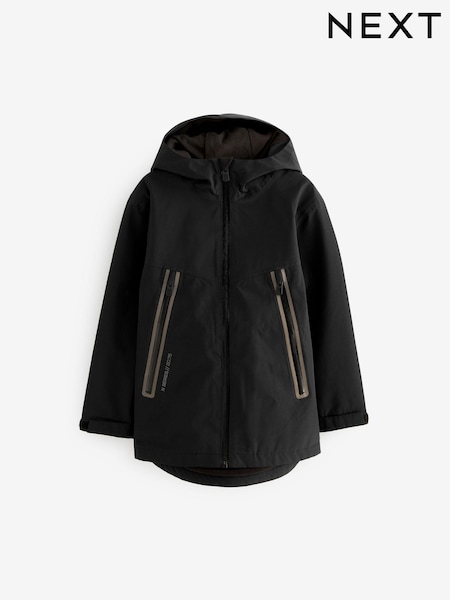 שחור - Waterproof Fleece Hooded Lined Coat (3-17yrs) (Q51539) | ‏143‏₪ - ‏197‏ ₪