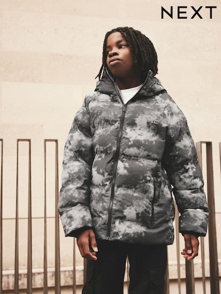 Grey Fleece Lined Hooded Padded Puffer Jacket (3-17yrs) (Q51579) | 1,318 UAH - 1,853 UAH