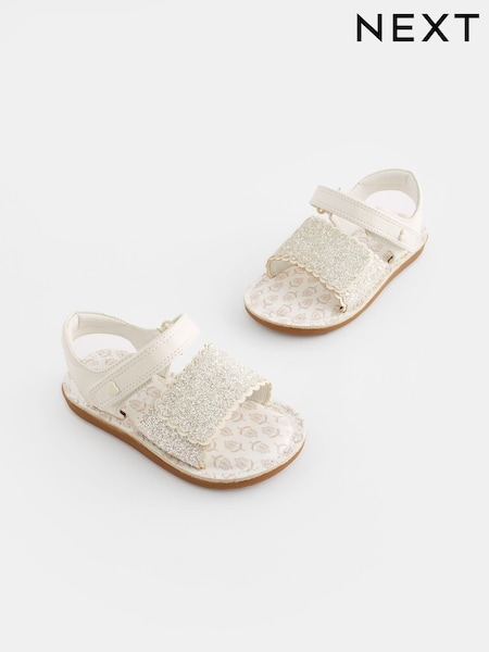 White Glitter Occasion Sandals (Q51596) | €14 - €16