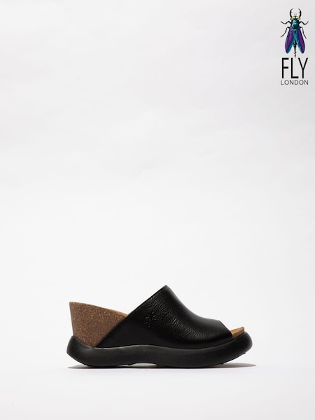 Fly London Gino Black Sandals (Q51889) | €36