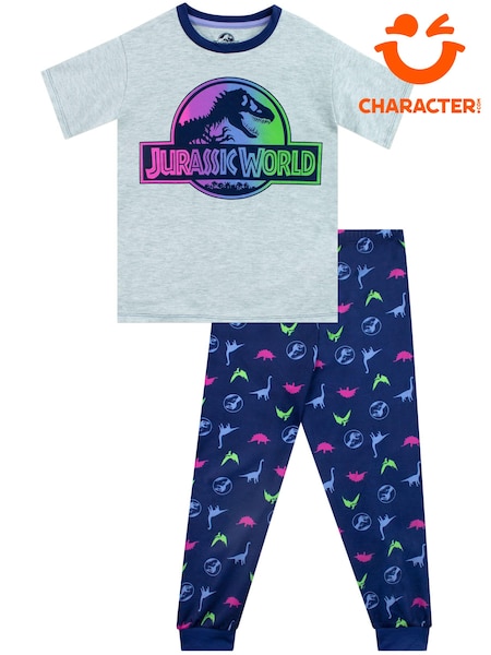 Character Blue Jurassic World Multi Logo 100% Cotton Pyjamas (Q52549) | 52 QAR