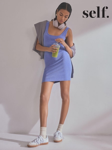 self. Blue Rib Seamfree Sleeveless Dress (Q52895) | €17