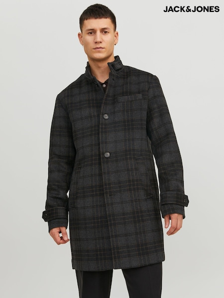 JACK & JONES Wool Mix Funnel Neck Tailored Coat (Q52934) | €35