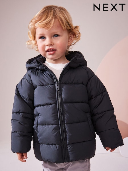 Charcoal Grey - Shower Resistant Padded Puffer Coat (3mths-7yrs) (Q53218) | 99 LEI - 119 LEI