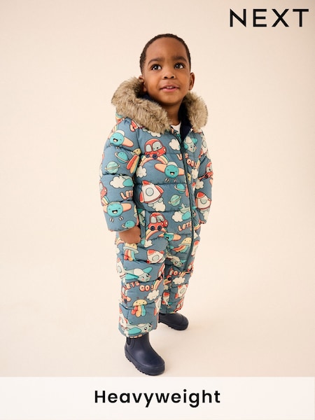 Grey Space Print Snowsuit (3mths-7yrs) (Q53264) | €33 - €37