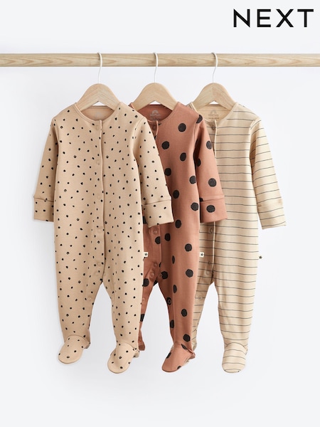 Neutral Baby 100% Cotton Sleepsuits 3 Pack (0mths-2yrs) (Q53297) | AED63 - AED71
