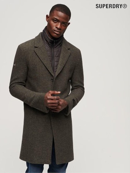 Superdry Green 2 In 1 Wool Town Coat (Q53398) | €140
