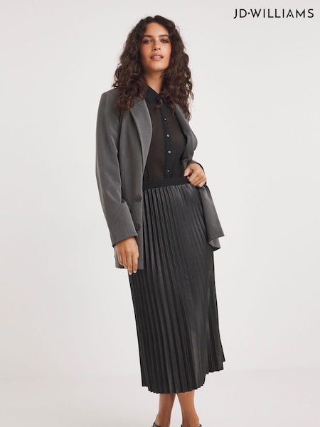 JD Williams Black Pleated PU Skirt (Q53454) | €21.50