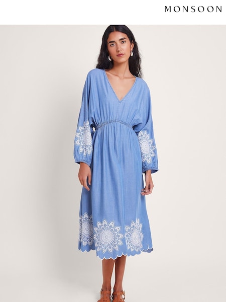Monsoon Tabitha Embroidered Denim Dress (Q53597) | 304 LEI