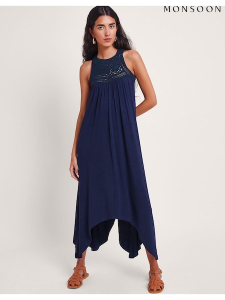 Monsoon Blue Darcy Crochet Dress (Q53609) | €51