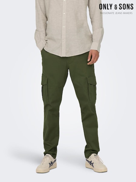 Only & Sons Green Straight Leg Cargo Trousers (Q53849) | €30