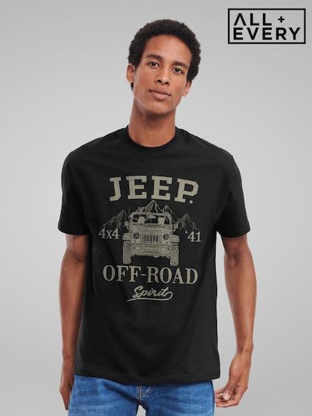 Black - Regular All + Every Jeep 4x4 Off Road Spirit T-shirt