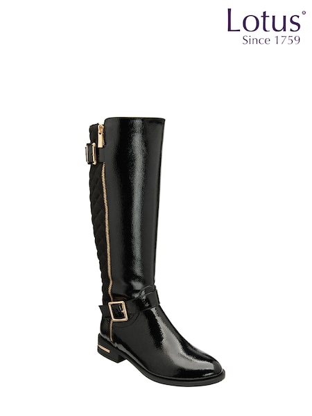 Lotus Black Leg Boots (Q54209) | €99