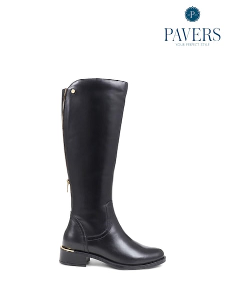 Pavers Black Pavers Smart Knee High Brown Boots (Q54386) | AED262