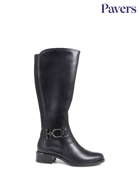 Pavers Metal Detail Long Brown Boots (Q54388) | €127