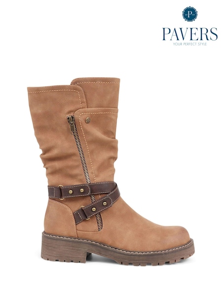 Maro - Pavers Zip Up Calf Cizme (Q54402) | 357 LEI