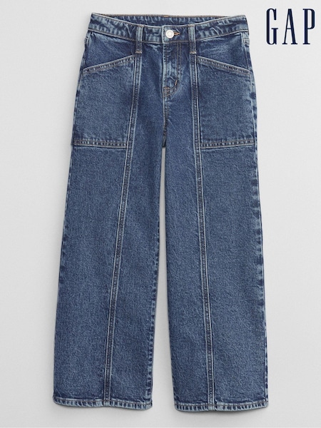 Gap Dark Wash Blue High Waisted Wide Leg Washwell Jeans (6-13yrs) (Q54448) | €18.50