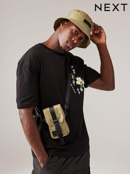Khaki Green Crossbody Bag and Bucket Hat Set (Q54526) | €12