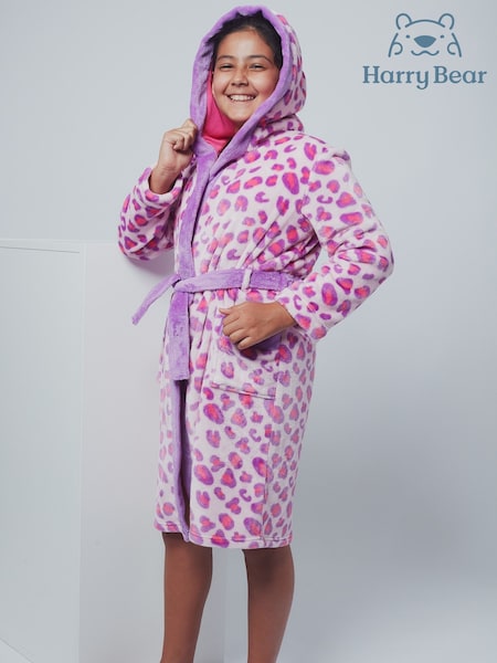 Harry Bear Pink Leopard Print Dressing Gown PINK LEOPARD AOP (Q54558) | €36