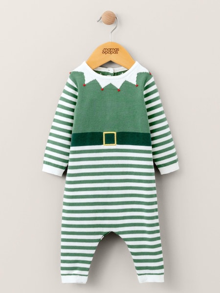 Mamas & Papas Green Elf Knitted Chritsmas Romper (Q54665) | €17.50