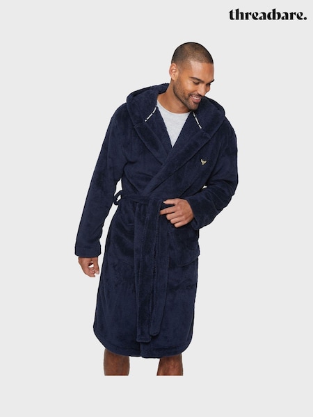 Threadbare Navy Cosy Hooded Dressing Gown (Q55504) | €58