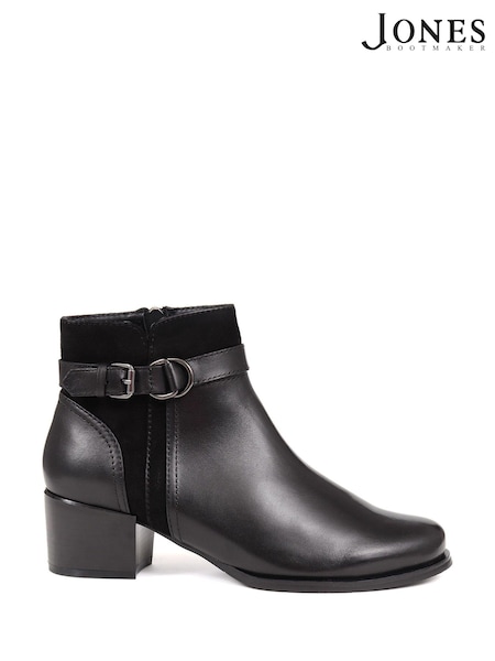 Jones Bootmaker Sarina Heeled Black Ankle Boots (Q55668) | 544 QAR