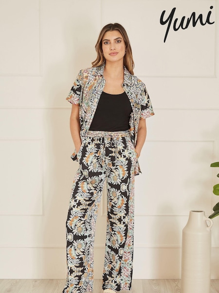 Yumi Relaxed Fit Paisley Print Trousers (Q55687) | 143 LEI