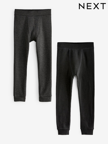 أسود/رمادي داكن - Thermal Leggings 2 Pack (2-16yrs) (Q55691) | ‏76 د.إ.‏ - ‏ 107‏ د.إ.