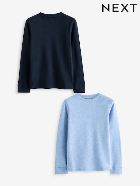 أزرق/أزرق داكن - Thermal Long Sleeve Tops 2 Pack (2-16yrs) (Q55697) | ‏76 د.إ.‏ - ‏ 107‏ د.إ.
