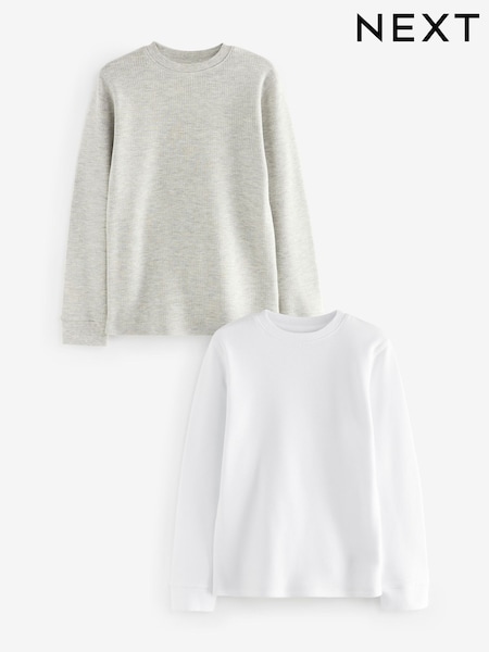 Grey/White Thermal Long Sleeve Tops 2 Pack (2-16yrs) (Q55698) | AED76 - AED107