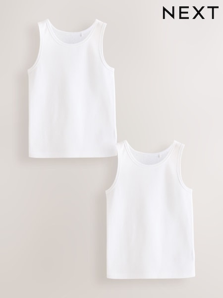 White Thermal Vests 2 Pack (2-16yrs) (Q55703) | AED61 - AED91