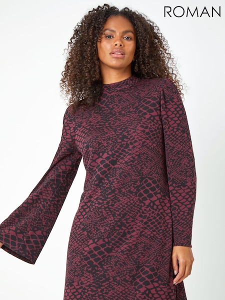 Roman Red Animal Print Stretch Dress (Q55733) | €27