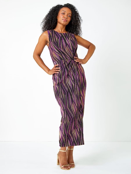 Roman Purple Petite Metallic Twist Maxi Stretch Dress (Q55824) | €35