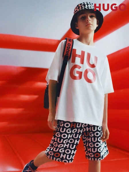 HUGO White Logo Jersey T-Shirt (Q55833) | € 38