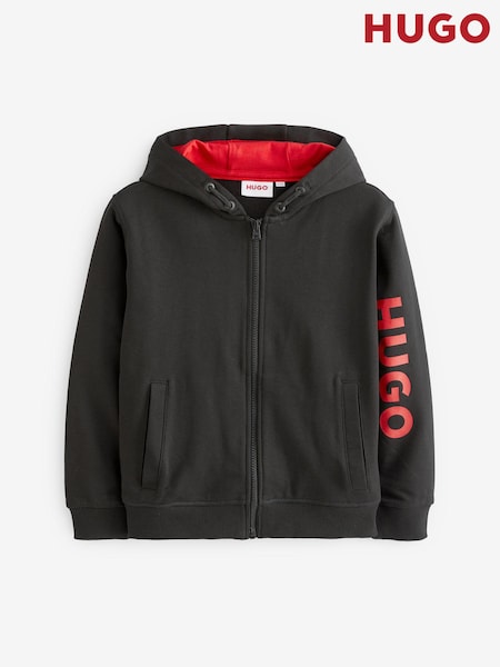 HUGO Logo Zip Thru Hoodie (Q55838) | €44 - €54