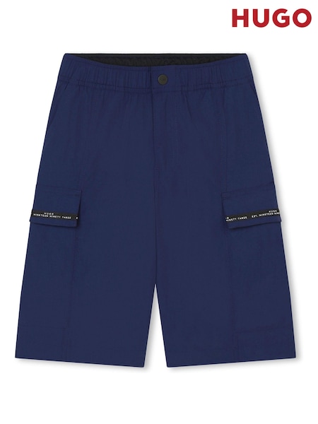 HUGO Blue Smart Utilty Cargo Shorts With Pockets (Q55848) | €45 - €51
