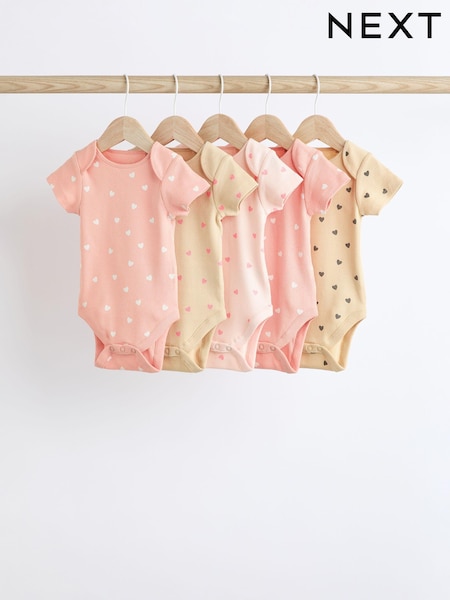Rózsaszínű - Baby Short Sleeve Bodysuits 5 Pack (Q55863) | 10 170 Ft - 11 370 Ft