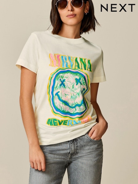 Ecru Nirvana License Band T-Shirt (Q56143) | €9