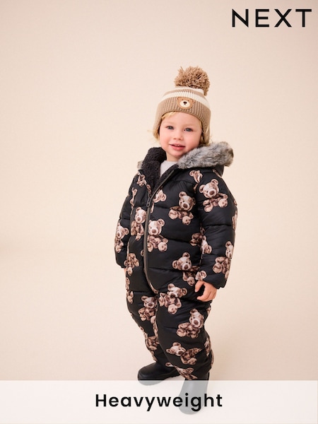 Negru Bear Imprimeu - Costum de zăpadă (3luni-7ani) (Q56468) | 185 LEI - 208 LEI