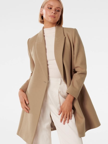 Forever New Brown Jenny Fit and Flare Coat (Q57158) | €77
