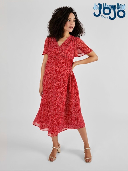 JoJo Maman Bébé Spot Maternity Wrap Midi Dress (Q57307) | 94 €