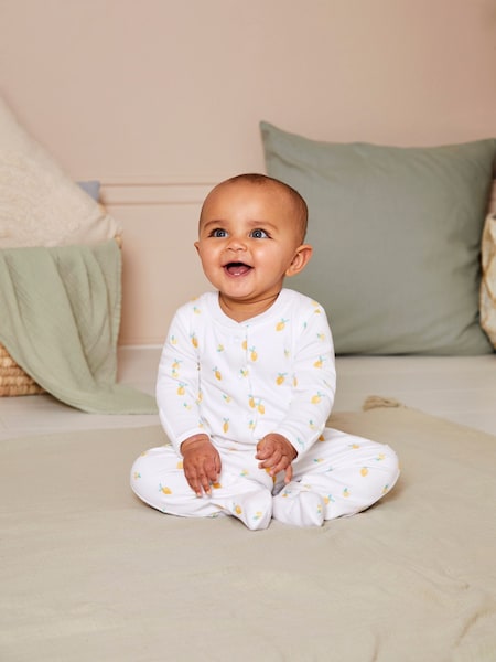 JoJo Maman Bébé Embroidered Cotton Baby Sleepsuit (Q57310) | 35 €
