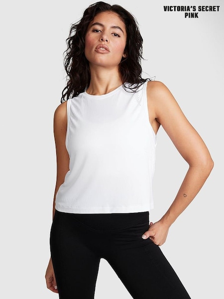 Victoria's Secret PINK Optic White Drapey Muscle Tank Top (Q57430) | €13.50