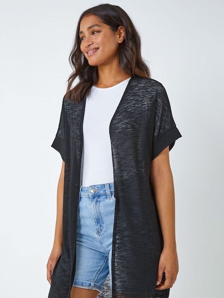 Musta - Roman Short Sleeve Longline Cardigan (Q57691) | €50