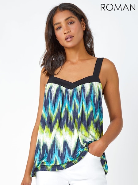 Roman Contrast Zig Zag Stretch Cami Top (Q58652) | €42